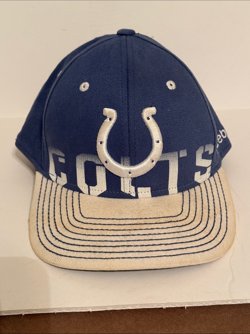 Vintage Reebok Kids Colts Navy and White Baseball Cap Size S/M